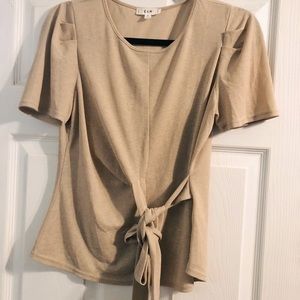 Beige blouse with side knot design